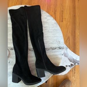 Top shop black suede over the knees boots
